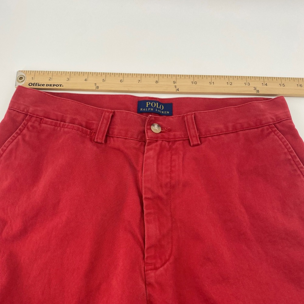 Polo Ralph Lauren Shorts Men 30 Red Chino Cotton Twill Preppy Classic Flat Front - Picture 6 of 9